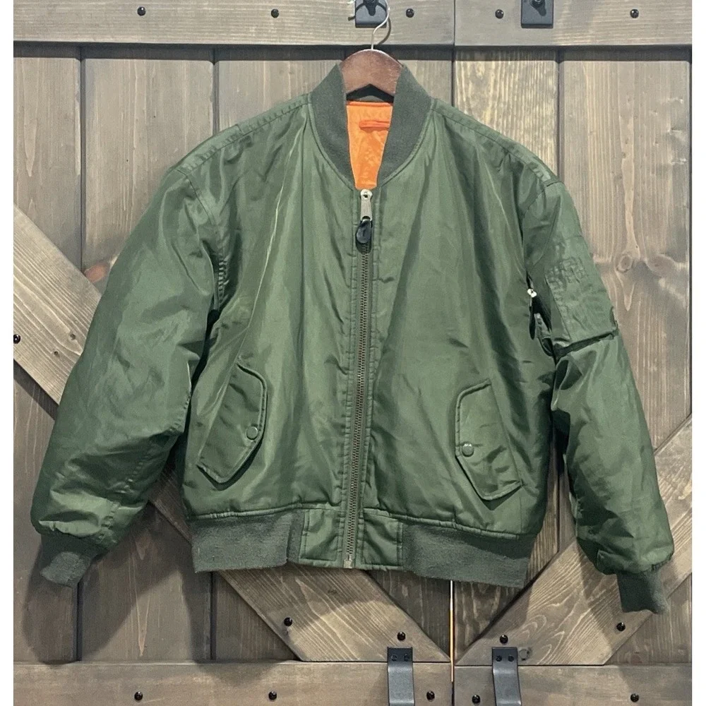 Northern Explosion NXP GST F-14 Operator Green Flight Bomber Jacket MA-1‎ Size M